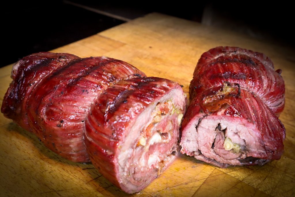 Bavette rollade op de BBQ